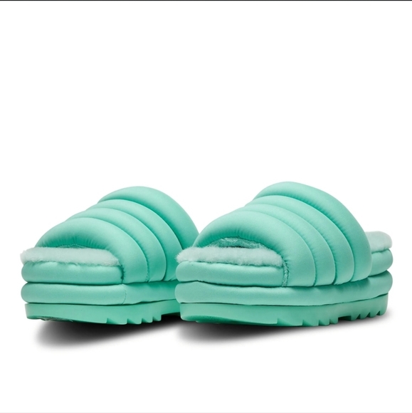 Ugg Maxi Slide Pale Emerald Platform Slipper Sandals Women's 9 - Picture 2 of 4